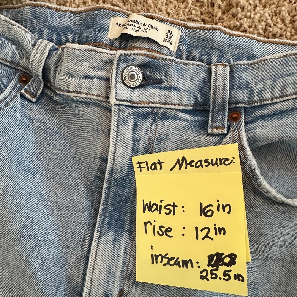 Abercrombie & Fitch Jeans Size 30 Ankle Straight The Ultra High Rise Lt. Wash - Picture 6 of 6